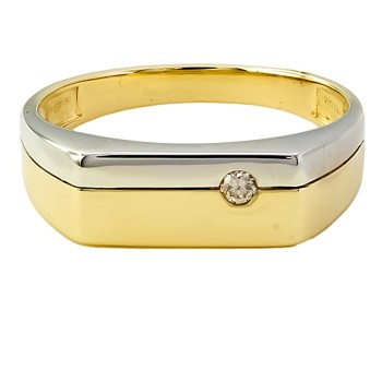 9ct gold Diamond Signet Ring size U